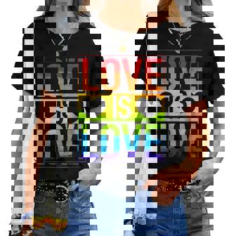 Love Is Love Lgbt Gay Lesbian Rainbow Pride Lgbtq Ally Women T-shirt | Mazezy