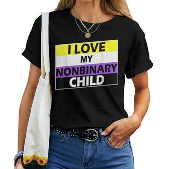 I Love My Nonbinary Child Lgbt Non Binary Awareness Dad Mom Women T-shirt - Monsterry