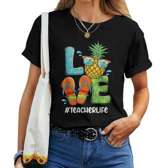 Love Pineapple Summer Teacher Life Women T-shirt - Monsterry UK