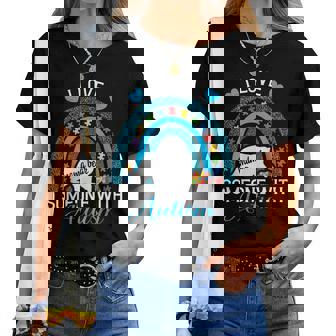 I Love Someone With Autism Mama Bear Autism Awareness Women T-shirt - Thegiftio