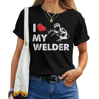 I Love My Welder Welder Wife Girls Women T-shirt - Monsterry DE