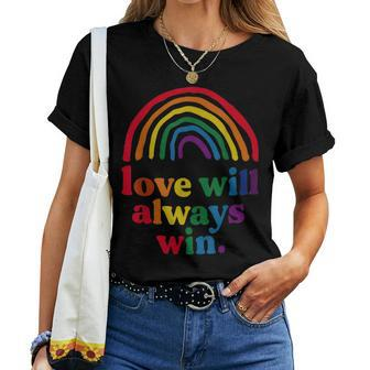 Love Will Always Win Pride Rainbow Kid Child Lgbt Quote Fun Women T-shirt - Monsterry
