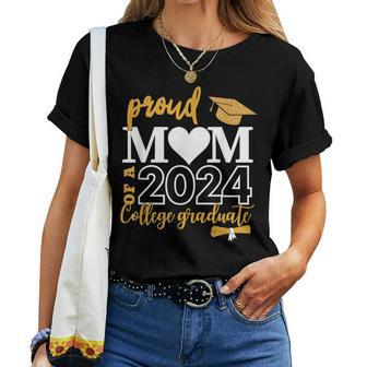 Loving Mom 2024 My Mom Is A Proud 2024 College Graduate Women T-shirt - Seseable