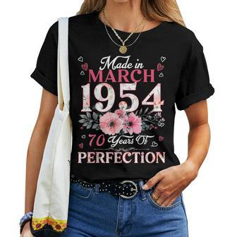 Made In Floral March 1954 70Th Birthday 70 Years Old Women T-shirt - Monsterry
