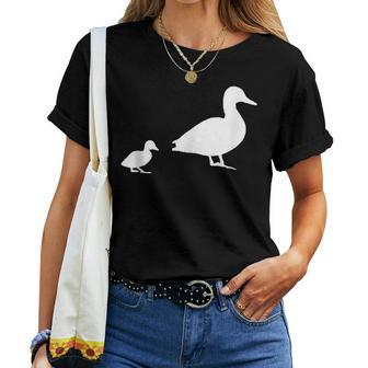 Mama Duck 1 Duckling Animal Family Women T-shirt - Monsterry CA