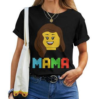 Mama Master Builder Building Bricks Blocks Matching Family Women T-shirt - Monsterry UK