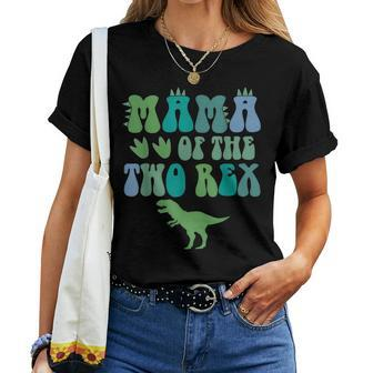 Mama Of The Two Rex Birthday Boy T-Rex Dinosaur Mommy Mom Women T-shirt - Thegiftio UK