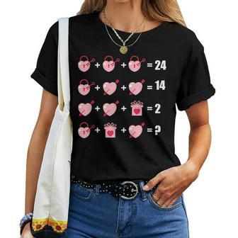 Math Equation Heart Valentines Day Cool Teacher Students Women T-shirt | Seseable CA