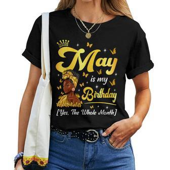 May Is My Birthday African American Woman Birthday Queen Women T-shirt - Thegiftio UK