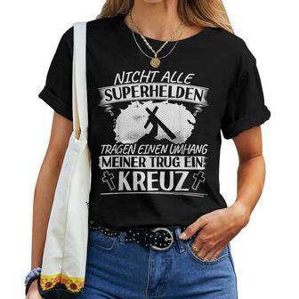 Mein Superheld Trug Ein Kreuz Christianum Glaube Jesus T-shirt Frauen - Geschenkecke