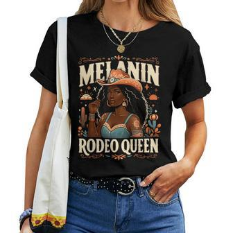 Melanin Rodeo Queen African-American Cowgirl Black Cowgirl Women T-shirt - Monsterry DE
