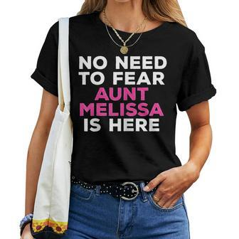 Melissa Aunt Family Name Text Women T-shirt - Seseable