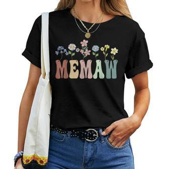 Memaw Wildflower Floral Memaw Women T-shirt - Seseable