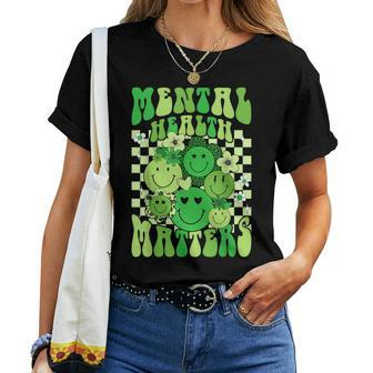 Mental Health Matter Groovy Floral Mental Health Awareness Women T-shirt | Mazezy AU