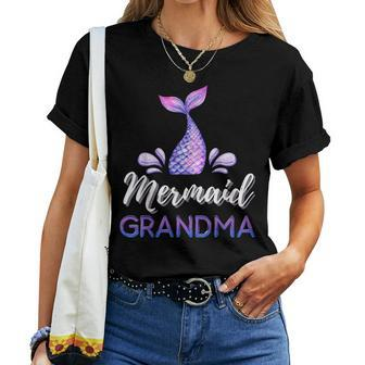 Mermaid Grandma Matching Family Birthday Party Women T-shirt | Mazezy