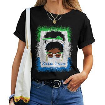 Messy Bun Sierra Leone Flag Woman Girl Women T-shirt - Monsterry AU