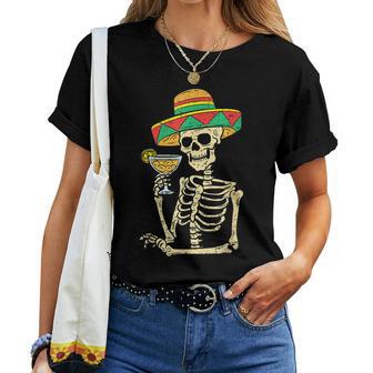 Mexican Skeleton Sombrero Cinco De Mayo Fiesta Women Women T-shirt - Thegiftio UK