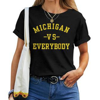 Michigan Vs Eeverything Everybody Women T-shirt | Mazezy