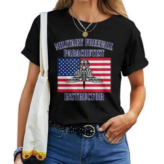 Military Freefall Parachutist Instructor Front Women T-shirt - Monsterry