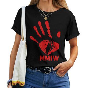 Mmiw Missing Murdered Indigenous Sisters Red Handprint Women T-shirt - Monsterry