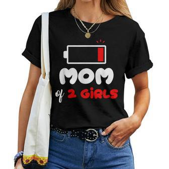 Mom Of 2 Girls 2 Daughters Mommy Of Two Girls Mother Women T-shirt - Monsterry DE