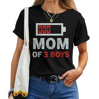 Mom Of 3 Boys From Son Birthday Women Women T-shirt | Mazezy AU