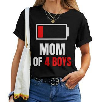 Mom Of 4 Boys Son For Women T-shirt - Seseable