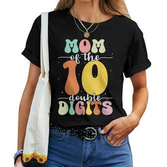 Mom Of The Birthday Girl Boy Double Digits 10Th Birthday Women T-shirt - Seseable