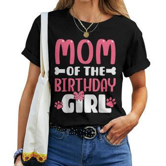 Mom Of The Birthday Girl Dog Paw Birthday Party Women T-shirt - Seseable