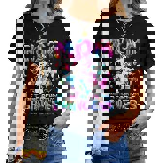 Mom Of The Birthday Princess Girl Flossing Unicorn Mommy Women T-shirt - Thegiftio