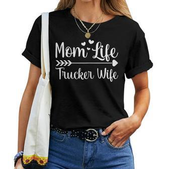 Mom Life Trucker Wife American Trucker Mom Women T-shirt - Thegiftio UK