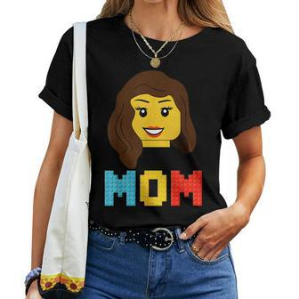 Mom Master Builder Building Bricks Blocks Family Set Parents Women T-shirt - Monsterry UK