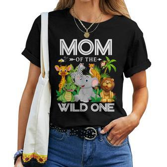 Mom Of The Wild One 1St Birthday Safari Family Matching Women T-shirt - Seseable