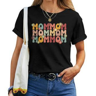 Mommom Grandma Groovy Mommom Grandmother Women T-shirt - Thegiftio UK