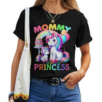 Mommy Of The Birthday Princess Unicorn Mom Women T-shirt - Seseable