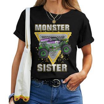Monster Truck Sister Monster Truck Are My Jam Truck Lovers Women T-shirt - Thegiftio UK