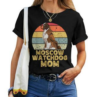 Moscow Watchdog Dog Mom Retro Style Dogs Lover Owner Women T-shirt - Monsterry UK