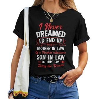 Being A Mother-In-Law Of A Freakin' Awesome Son-In-Law Women T-shirt - Monsterry DE