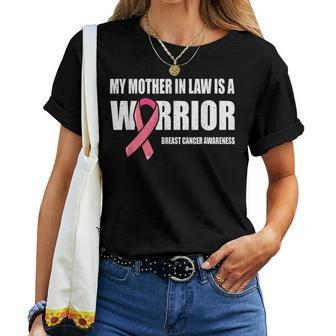 My Mother In Law Is A Warrior Breast Cancer Warrior Women T-shirt - Monsterry DE