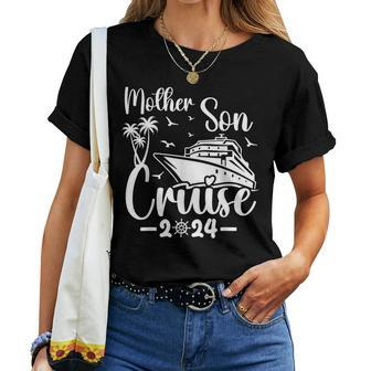 Mother Son Cruise 2024 Family Mom Son Matching Vacation Trip Women T-shirt - Seseable