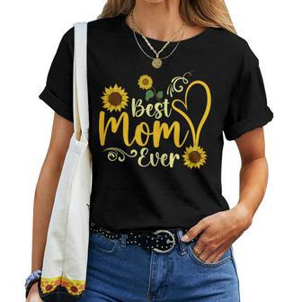 Yellow Sunflower Best Mom Ever Girls Women T-shirt - Thegiftio UK