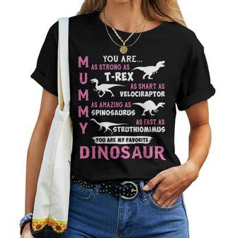 Mummy Strong Trex Dinosaur Mum Son Daughter Mother's Day Women T-shirt - Seseable