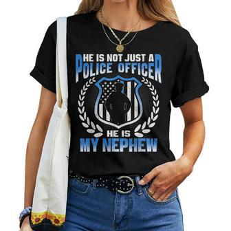 My Nephew Is A Brave Police Officer Proud Police Aunt Uncle Women T-shirt - Monsterry