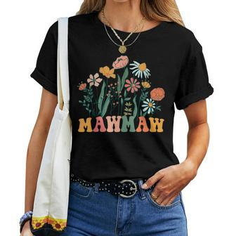 New Mawmaw Wildflower First Birthday & Baby Shower Women T-shirt - Monsterry DE