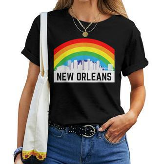 New Orleans Pride Lgbtq Rainbow Skyline Women T-shirt - Monsterry AU