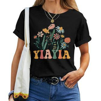 New Yiayia Wildflower First Birthday & Baby Shower Women T-shirt - Seseable