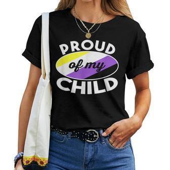 Non Binary Pride Clothes Proud Of My Nonbinary Child Dad Mom Women T-shirt - Monsterry DE