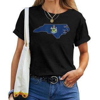 North Carolina State Map Maine Me Flag Roots Women Women T-shirt - Monsterry AU