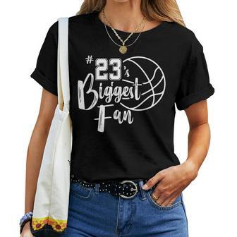 Number 23'S Biggest Fan Basketball Player Mom Dad Women T-shirt - Monsterry