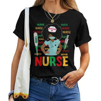 Nurse African Girls Nursing Black Month Scrub Top Women T-shirt - Monsterry